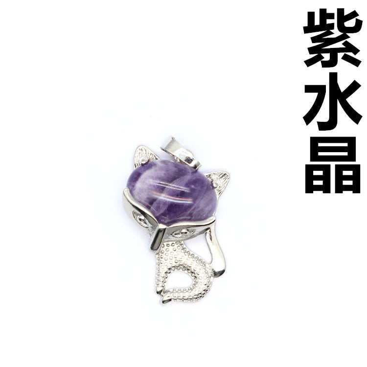Ancient style little fox crystal pendant