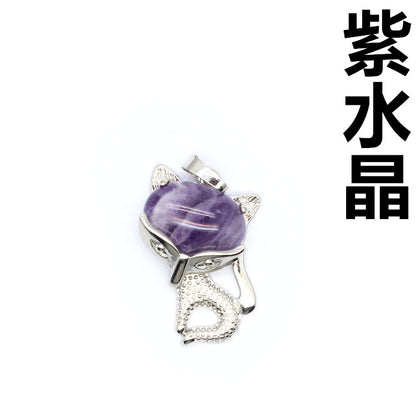 Ancient style little fox crystal pendant