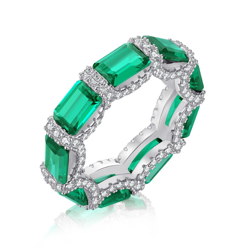 Retro high-end zircon emerald ring - jewelryweilin