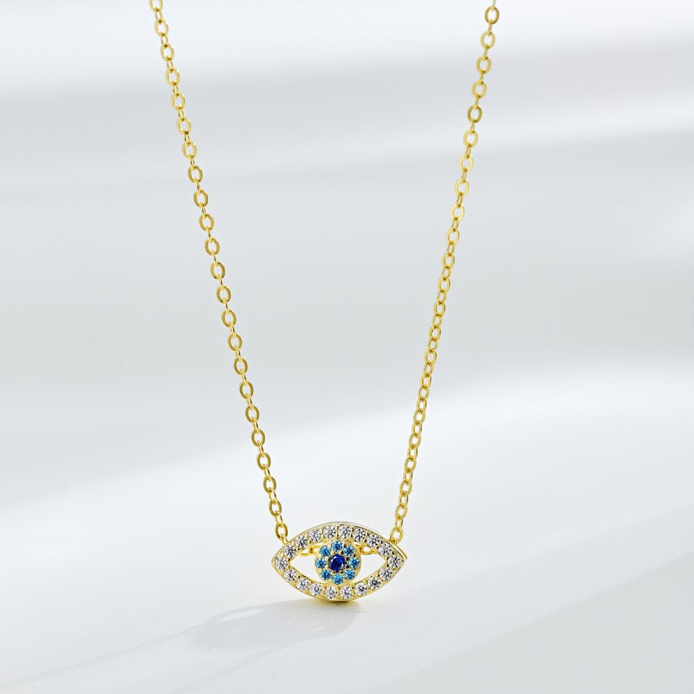 Fashion personality zircon devil eye pendant necklace - jewelryweilin