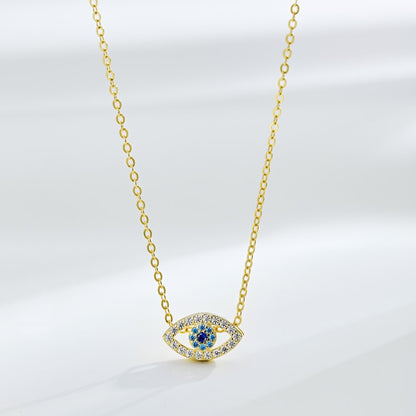 Fashion personality zircon devil eye pendant necklace - jewelryweilin
