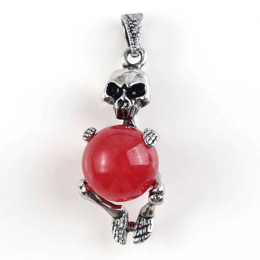 Round Bead Skull Pendant