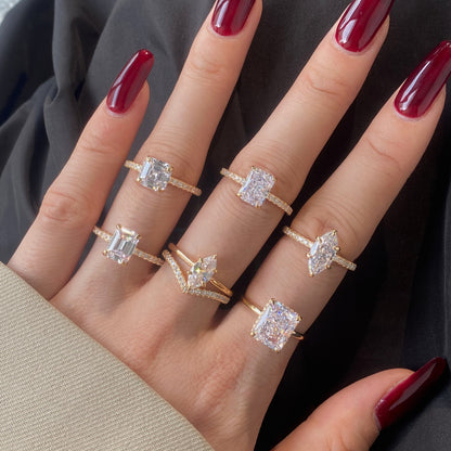 Temperament high carbon diamond stacking ring - jewelryweilin