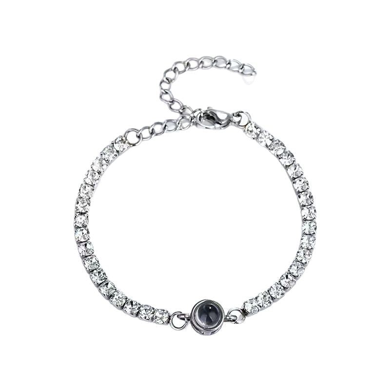 Colored diamond projection photo bracelet