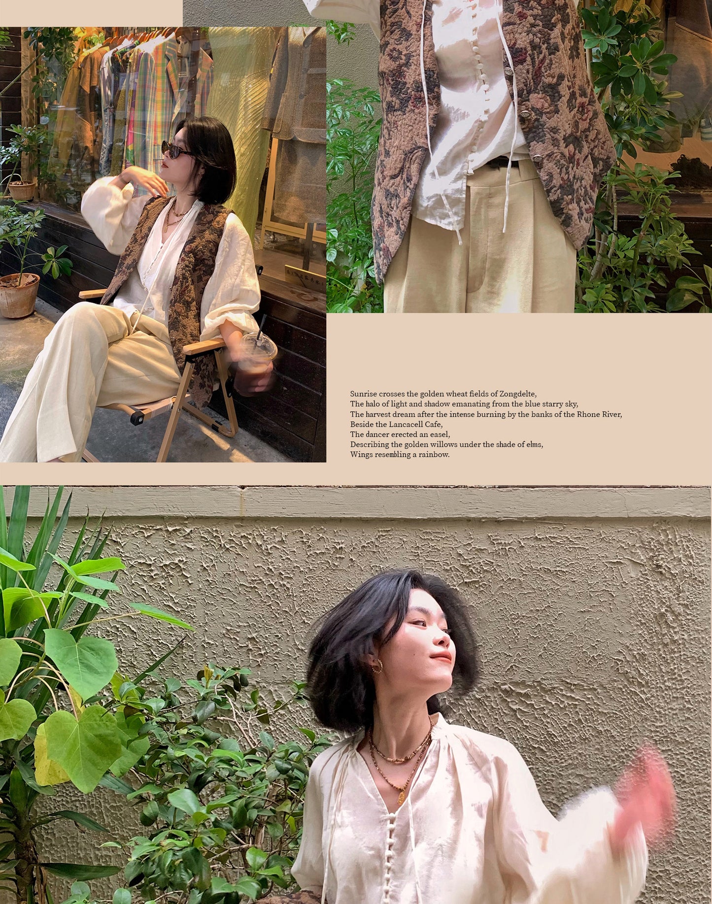 Golden wheat harvest necklace