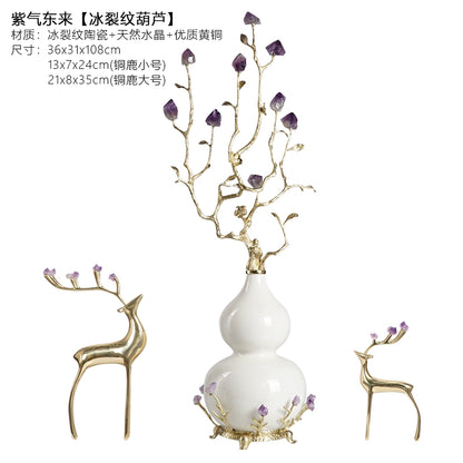 New Chinese style gourd natural amethyst stone ornaments