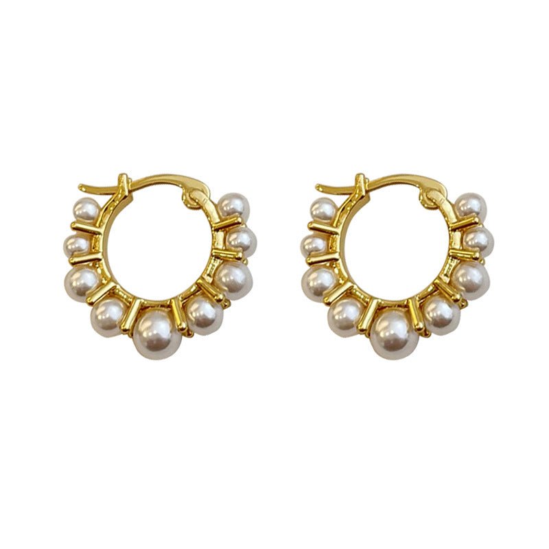 High-end white pearl earrings - jewelryweilin