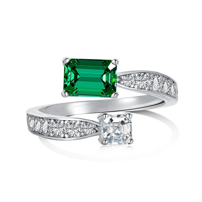 Retro high-end zircon emerald ring - jewelryweilin