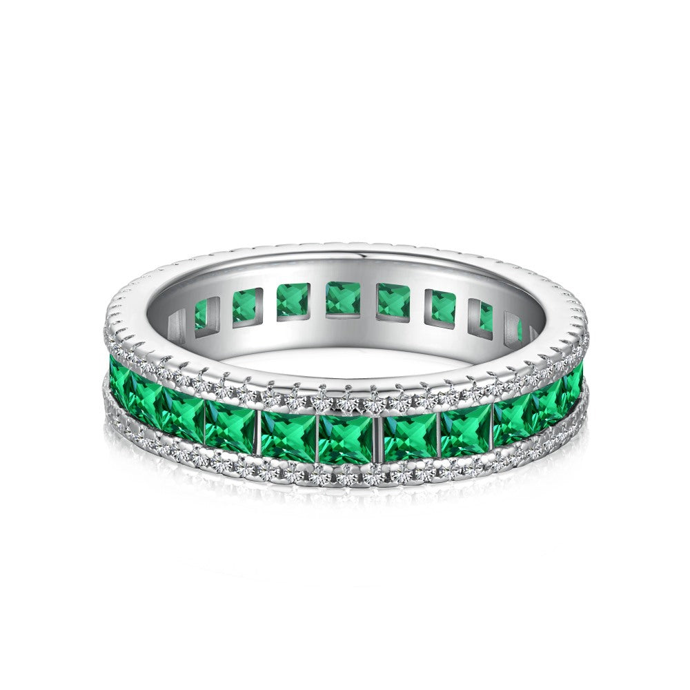 Retro high-end zircon emerald ring - jewelryweilin