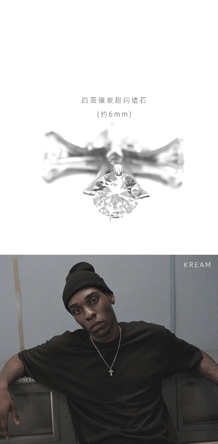 Zircon cross pendant hip-hop necklace