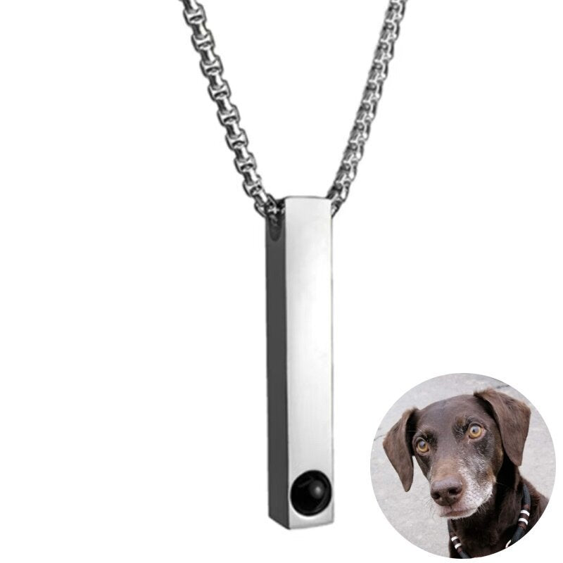 Photo projection pendant necklace