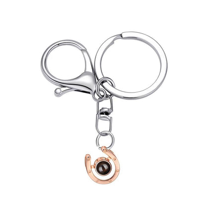 Photo projection U-shaped horseshoe necklace