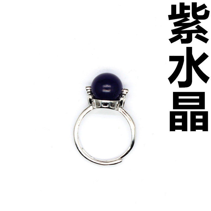 Natural stone lucky beads ring