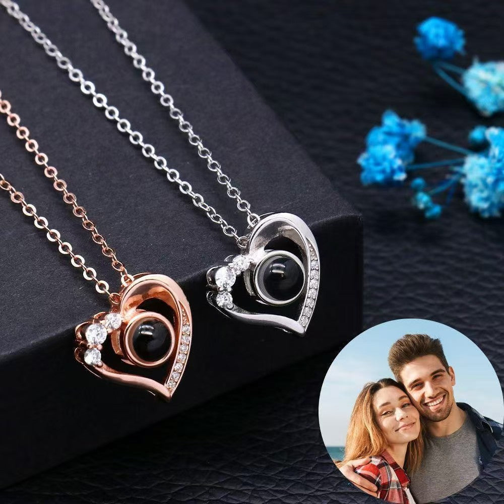 Photo Projection Heart Necklace