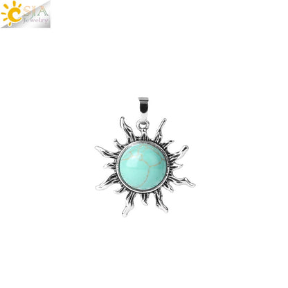 Vintage Amethyst Sunflower Pendant