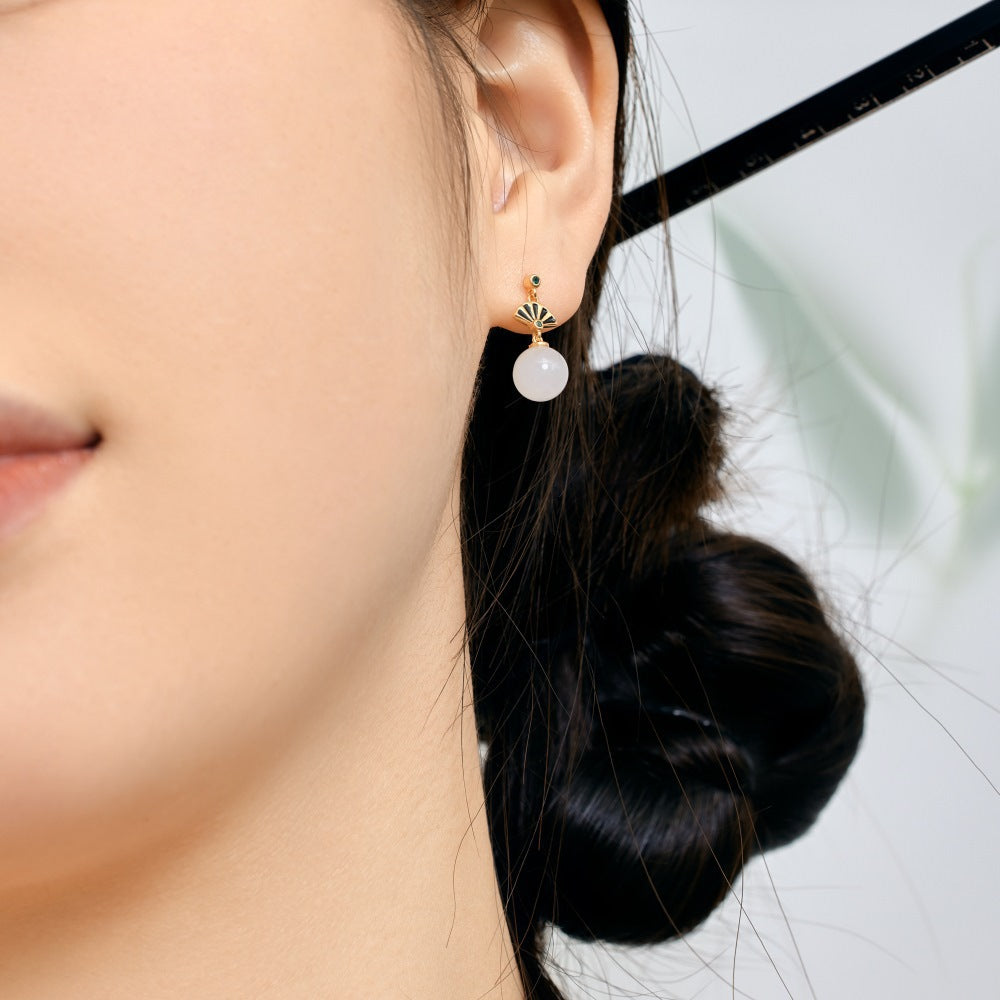 Fan knot Chinese style earrings - jewelryweilin