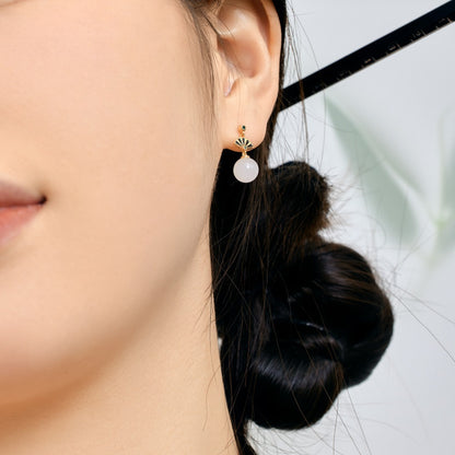 Fan knot Chinese style earrings - jewelryweilin