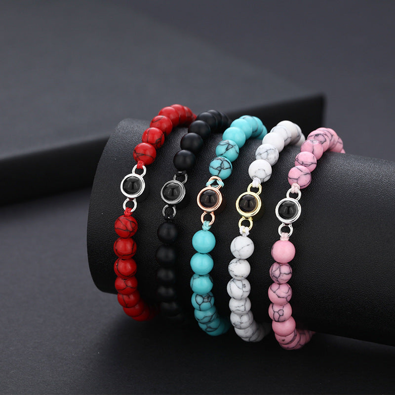 Photo projection turquoise bracelet