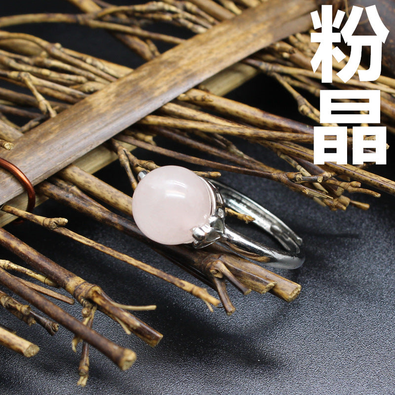 Natural stone lucky beads ring