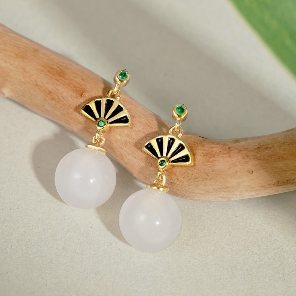 Fan knot Chinese style earrings - jewelryweilin