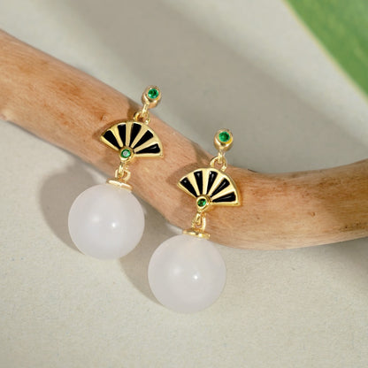 Fan knot Chinese style earrings - jewelryweilin