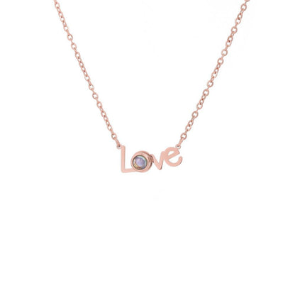 Photo projection letter necklace