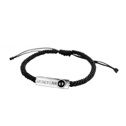 Photo projection S925 silver woven bracelet