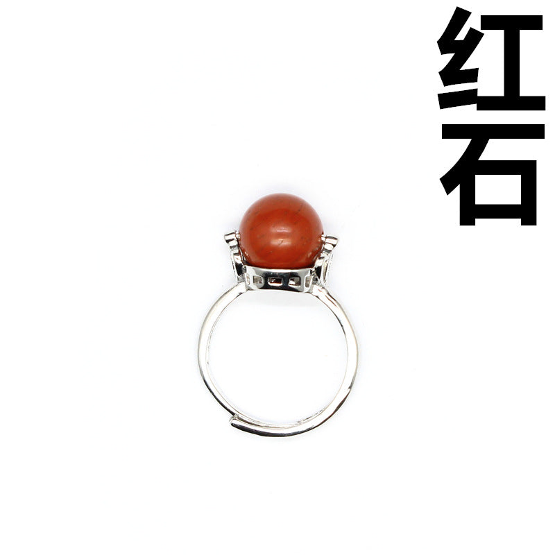 Natural stone lucky beads ring