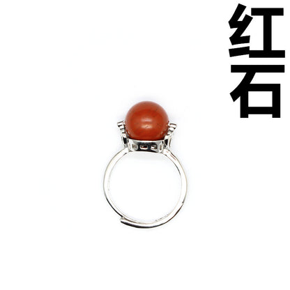 Natural stone lucky beads ring