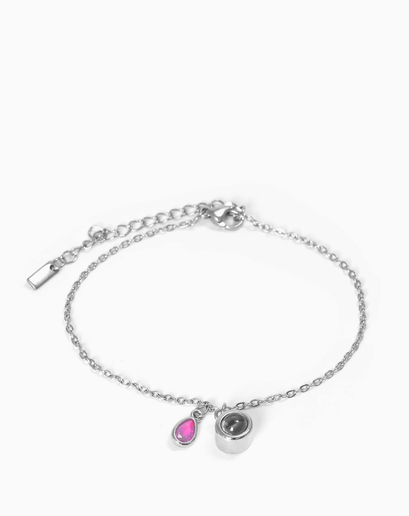 Photo projection water droplet shape zodiac stone bracelet