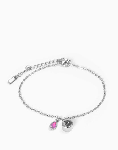 Photo projection water droplet shape zodiac stone bracelet