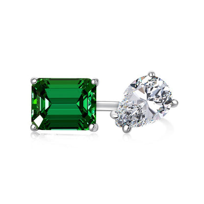 Retro high-end zircon emerald ring - jewelryweilin