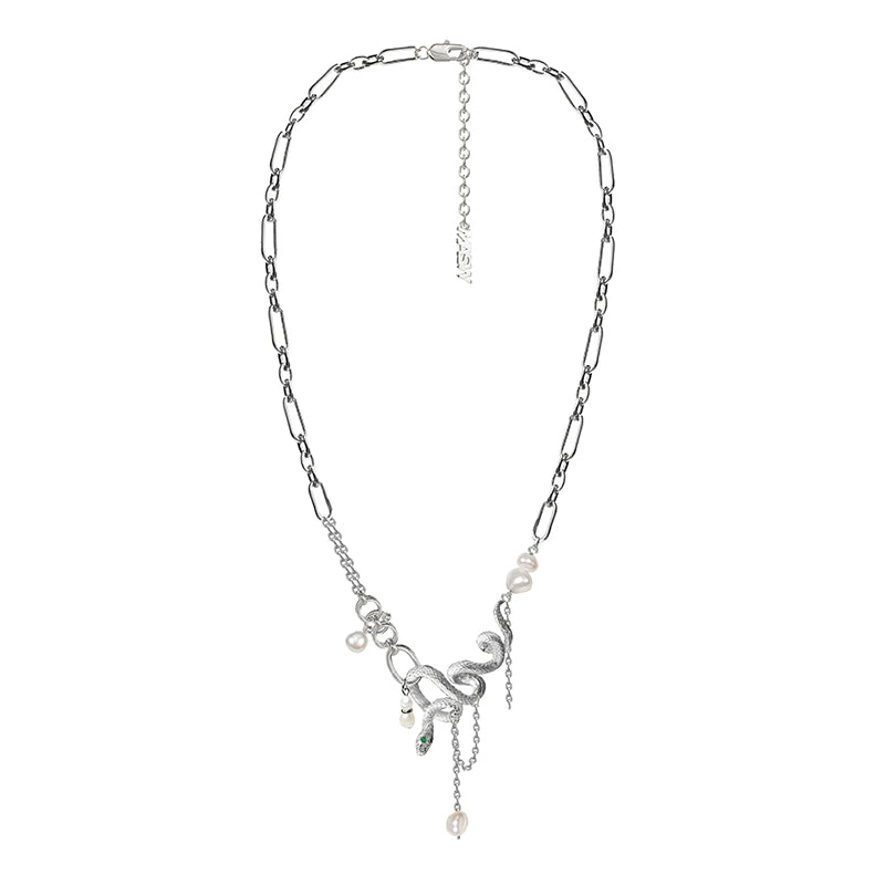 Dancing snake pearl necklace