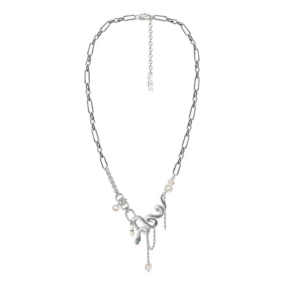 Dancing snake pearl necklace