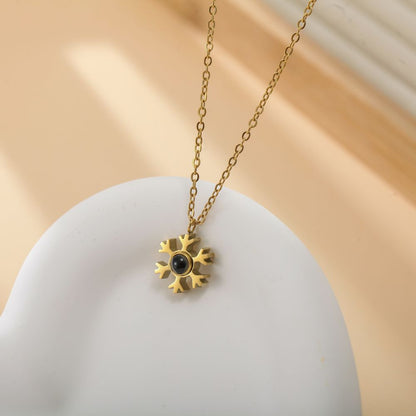 Photo projection snowflake pendant - personalized memorial jewelry
