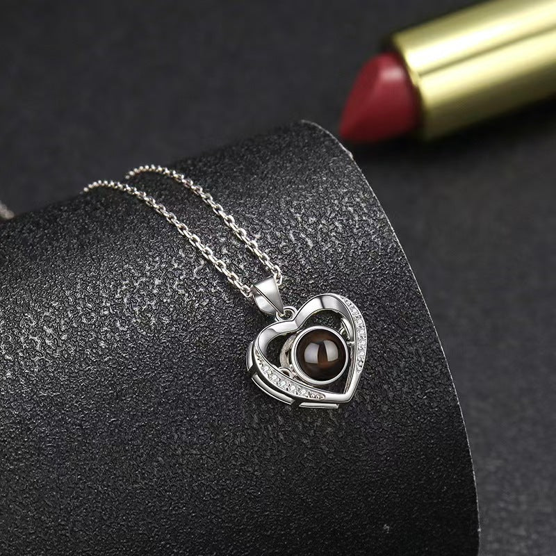 Photo Projection Heart Necklace