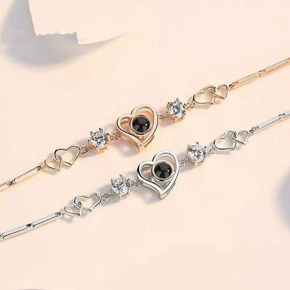 Love Zircon Photo Projection Bracelet