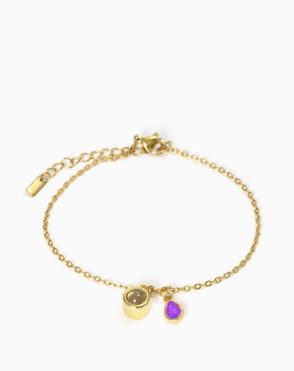 Photo projection water droplet shape zodiac stone bracelet