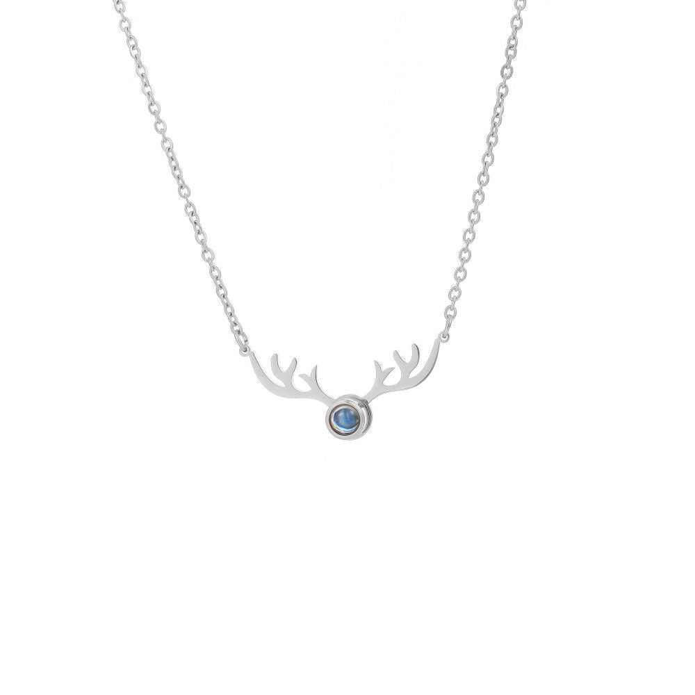 Photo projection antler necklace