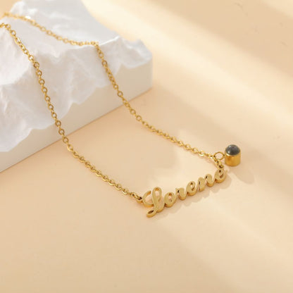 Photo projection letter necklace