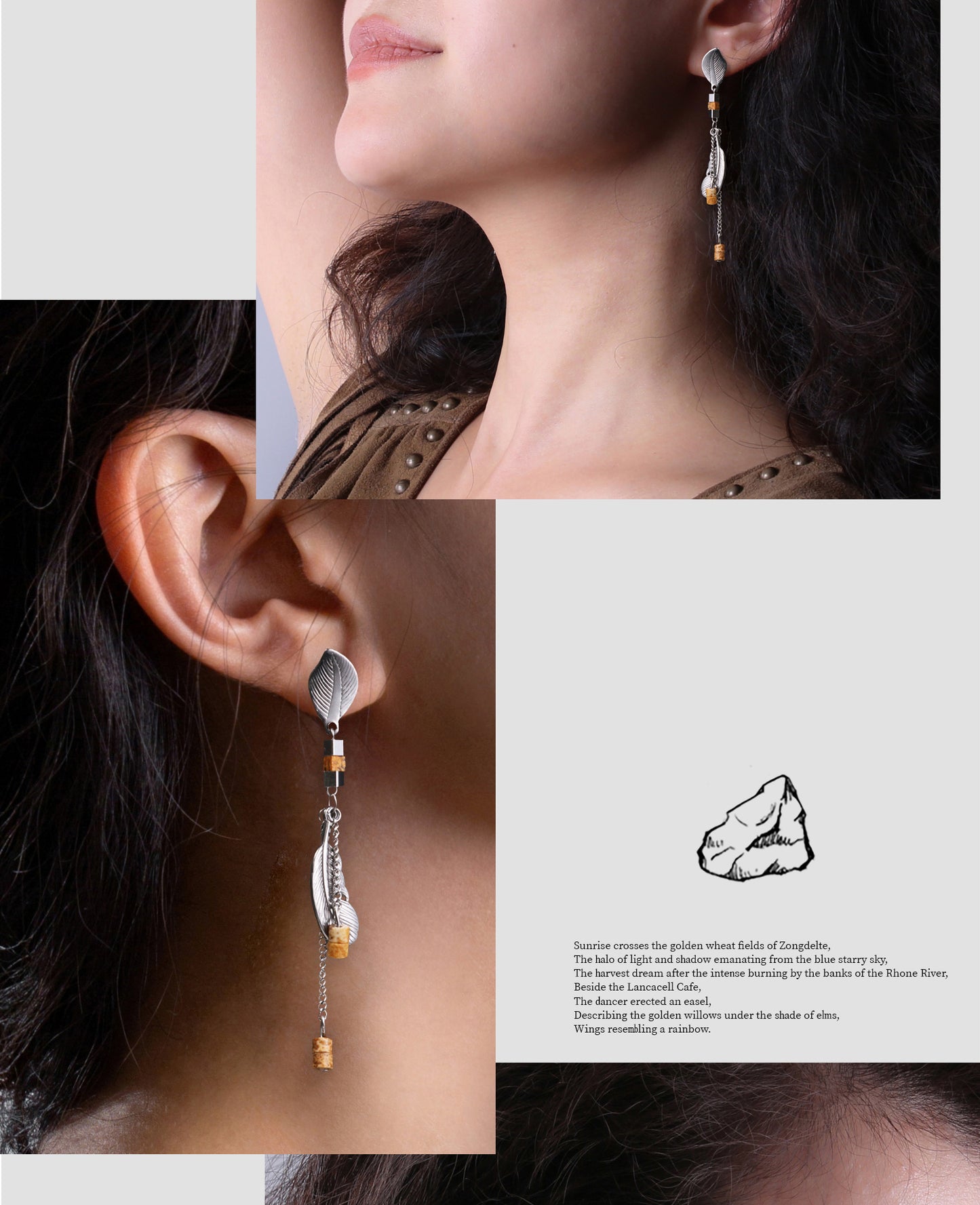 Barley harvest earrings