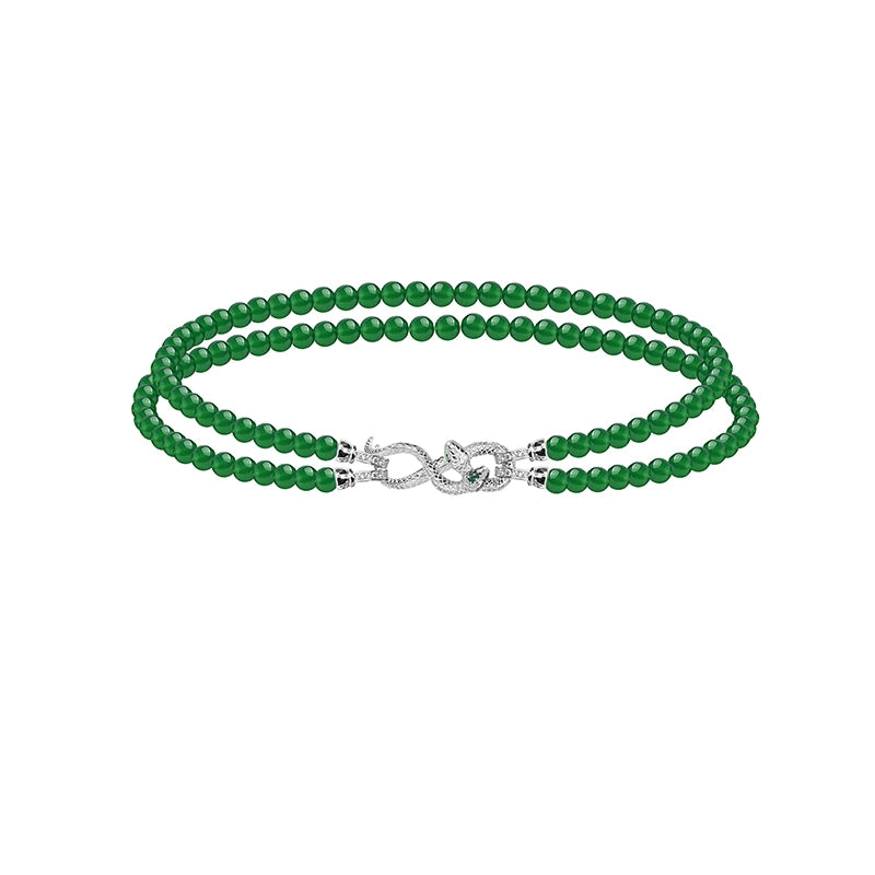 Green double-layer snake necklace