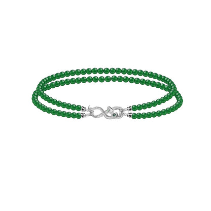 Green double-layer snake necklace