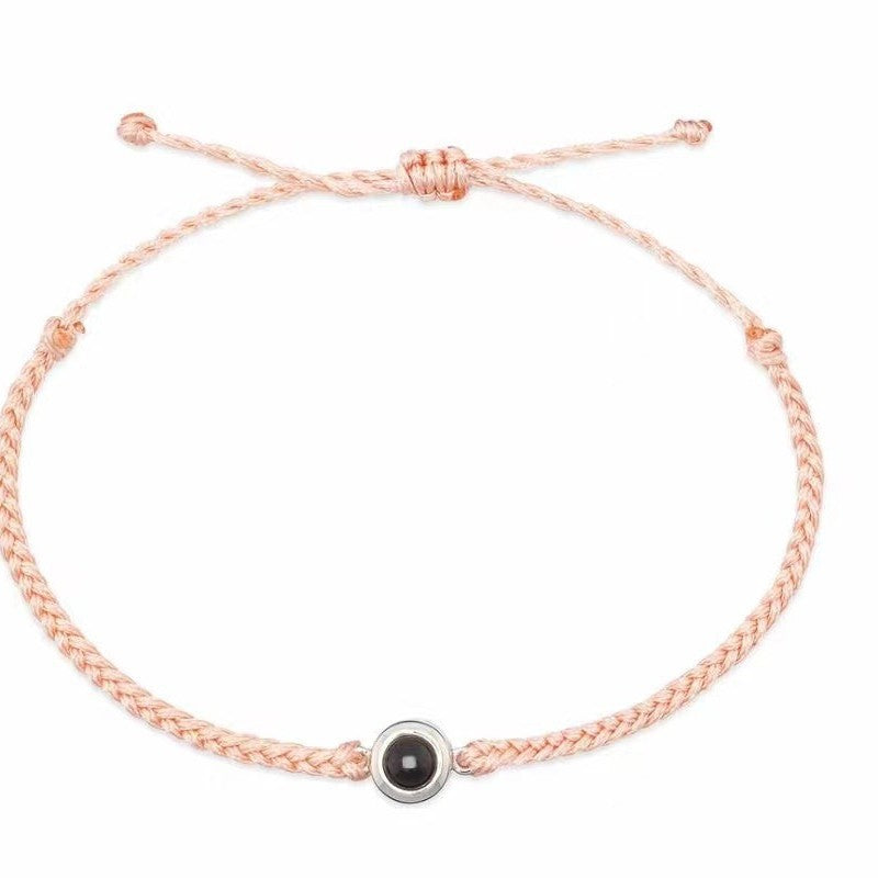 Photo language projection woven bracelet