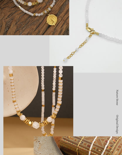 Pure white jade necklace