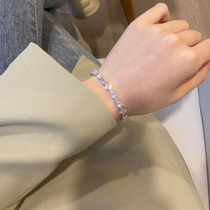 High-end elegant sterling silver full diamond zircon bracelet - jewelryweilin