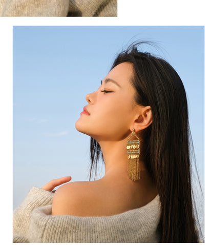 Retro light fringe earrings