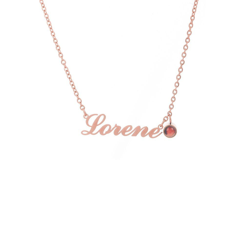 Photo projection letter necklace