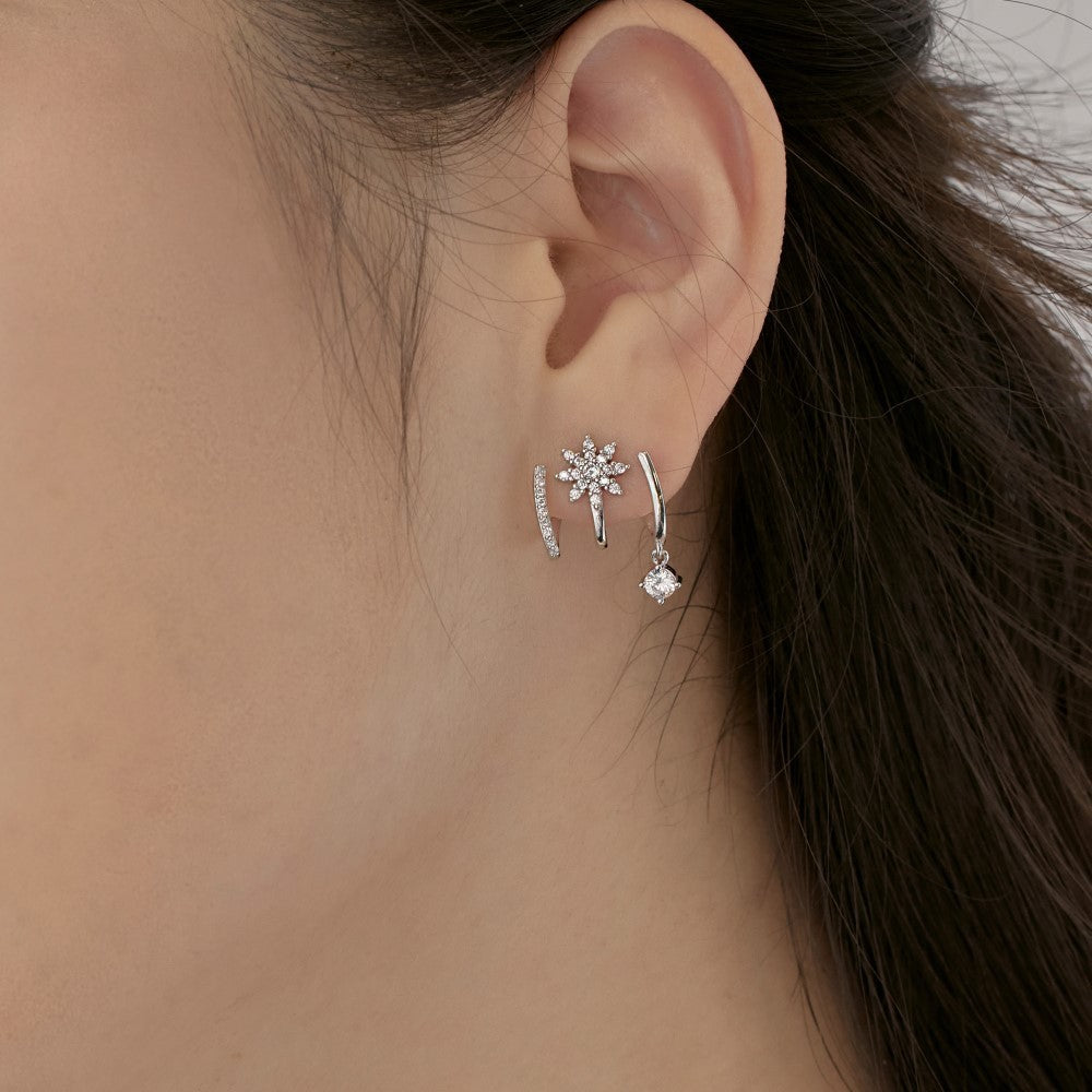 Fashionable and personalized zircon eight-pointed star earrings - jewelryweilin