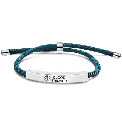 Laser engraved medical logo reminder bracelet